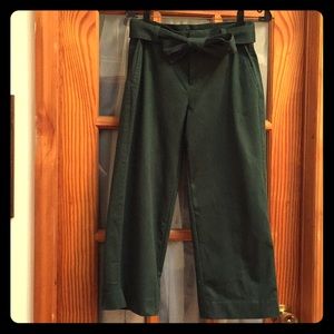 Banana Republic Green Belted-Waist Culottes